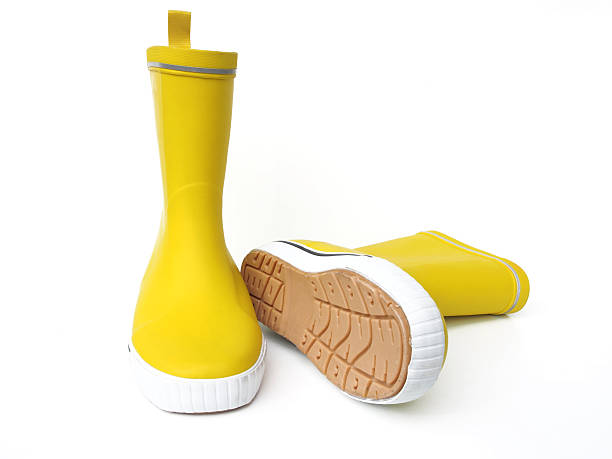 yellow boots stock photo