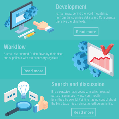 Discuss Process Vector Isometric Illustration Of Development Workflow And Discussion ...