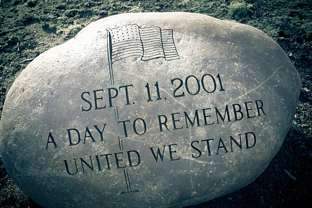 9-11 Memorial Etched into a Large Round Granite Rock