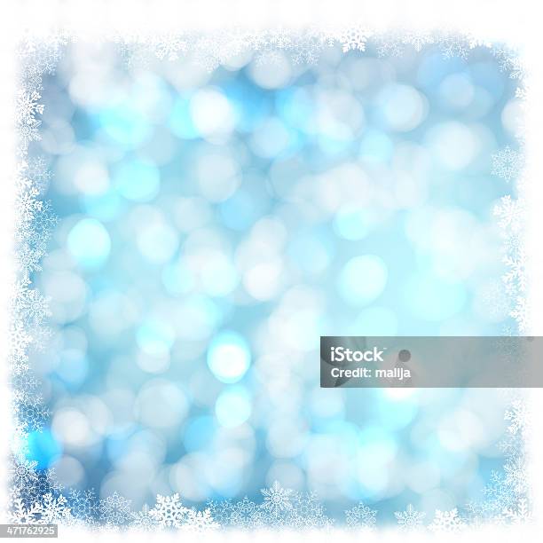 Foto de Fundo De Natal Com Neve No Inverno e mais fotos de stock de Abstrato - Abstrato, Acender, Azul