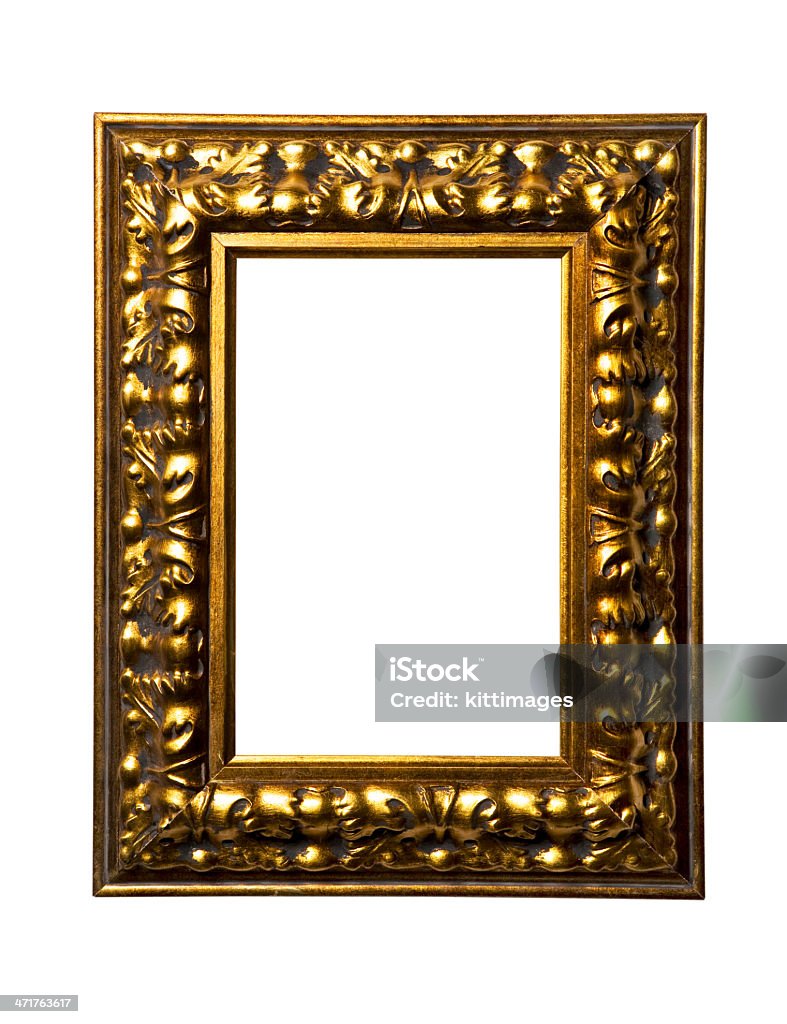 gold square art quadro em fundo branco - Foto de stock de Antigo royalty-free