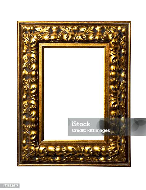 Foto de Gold Square Art Quadro Em Fundo Branco e mais fotos de stock de Antigo - Antigo, Antiguidade, Arte