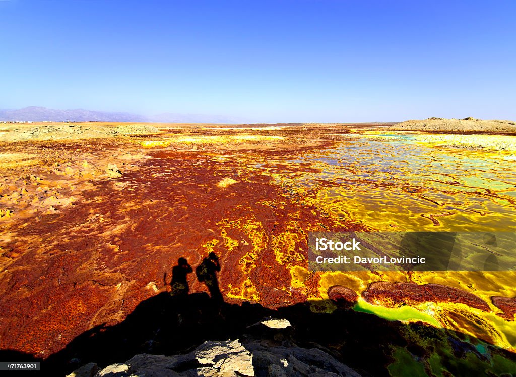 놀랍군요 Dallol - 로열티 프리 과학자 스톡 사진