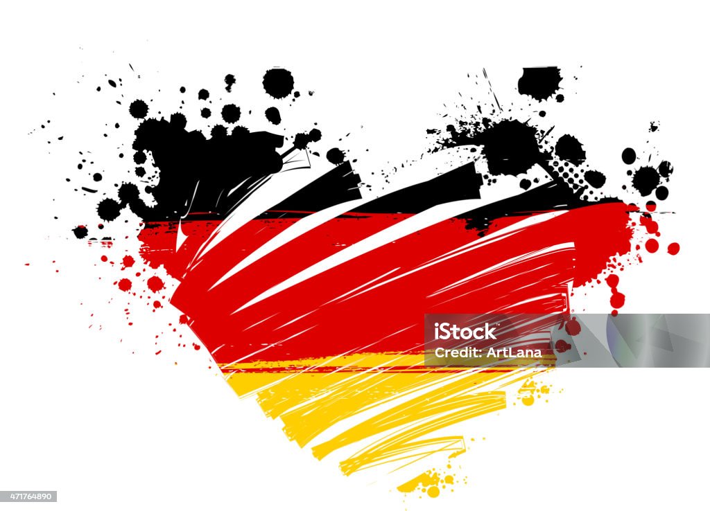 Grunge Germany flag Grunge flag of Germany in heart shape. eps10 Mural stock vector
