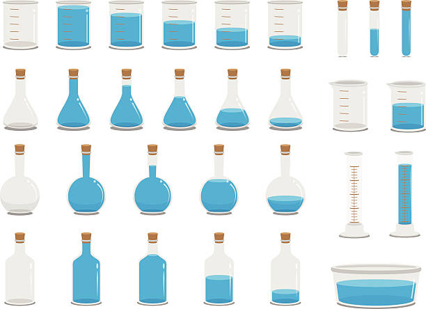 ilustrações, clipart, desenhos animados e ícones de laboratório de ciências recipientes - graduated cylinder