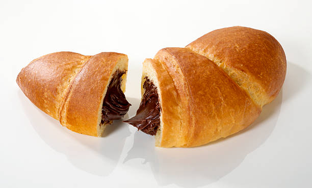 Stuffed croissant(+clipping path) stock photo