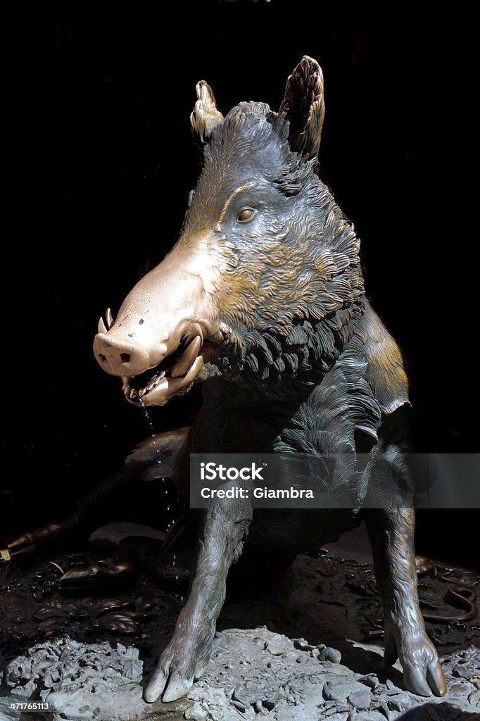 Firenze, fontana di maialino - Foto stock royalty-free di Acqua potabile