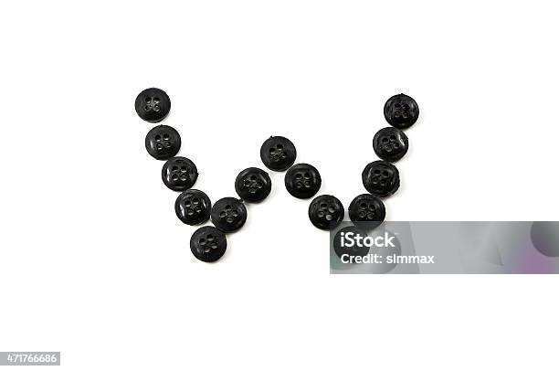 Button Letter Stock Photo - Download Image Now - 2015, Clothing, Design