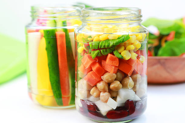 Vegetable salad in the jar