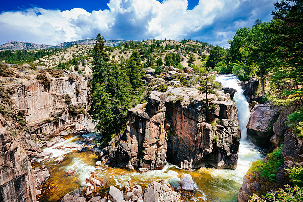 shell falls bighorn floresta nacional de wyoming - bighorn mountains - fotografias e filmes do acervo