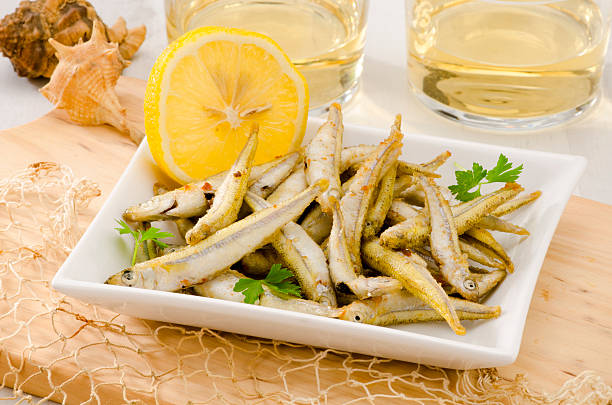 Spanish Cuisine. Deep Fried Seafood. Pescaito Frito. stock photo