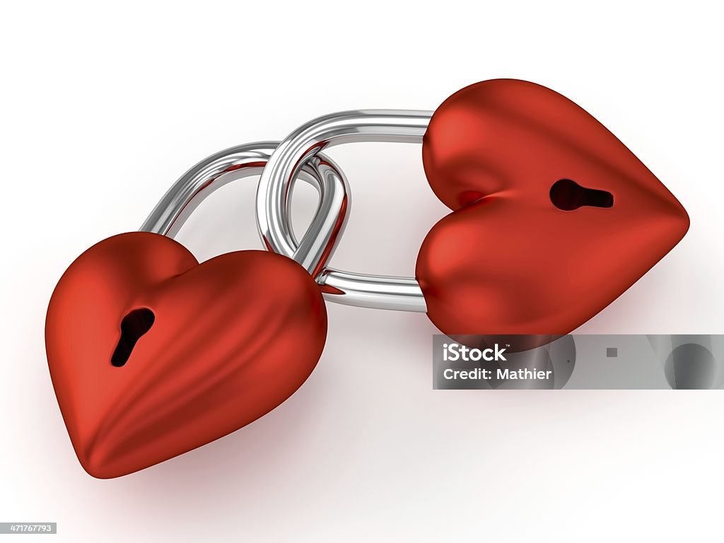 3 D coração cadeados - Foto de stock de Abstrato royalty-free