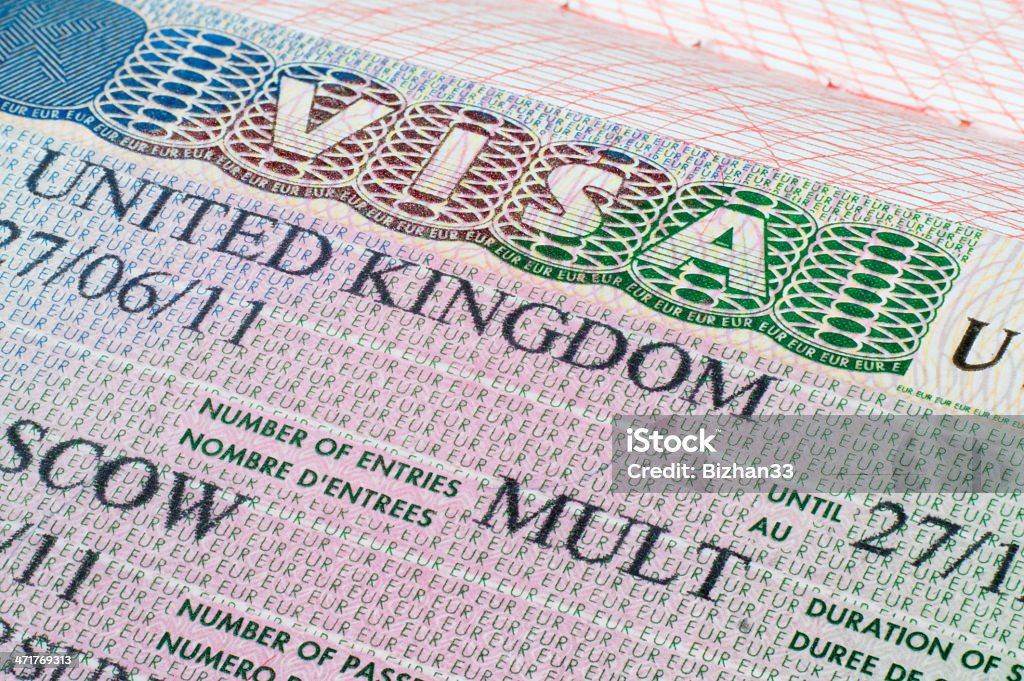 Reino Unido Visto de passaporte - Foto de stock de Emigração e Imigração royalty-free