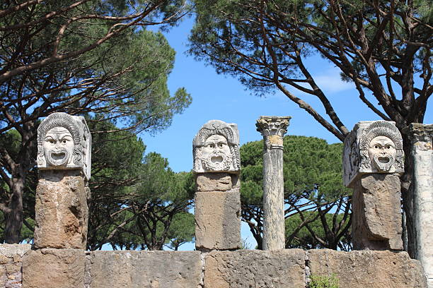 istock Satiric masks in Ostia Antica 471769883