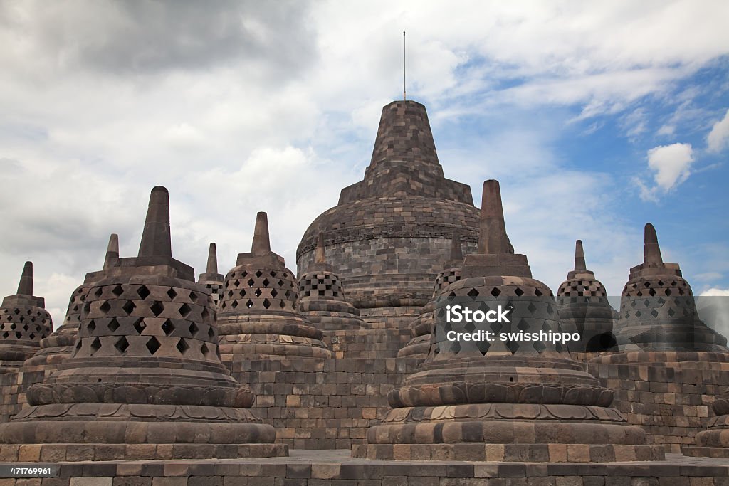 Borobodur-Tempel in Indonesien - Lizenzfrei Alt Stock-Foto