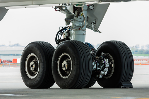 landing gear detail. Photo was taken at Vaclav Havel Airport.