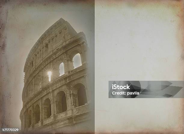 Antigo Papel Com Vista De Roma - Fotografias de stock e mais imagens de Amarelo - Amarelo, Anfiteatro, Anoitecer