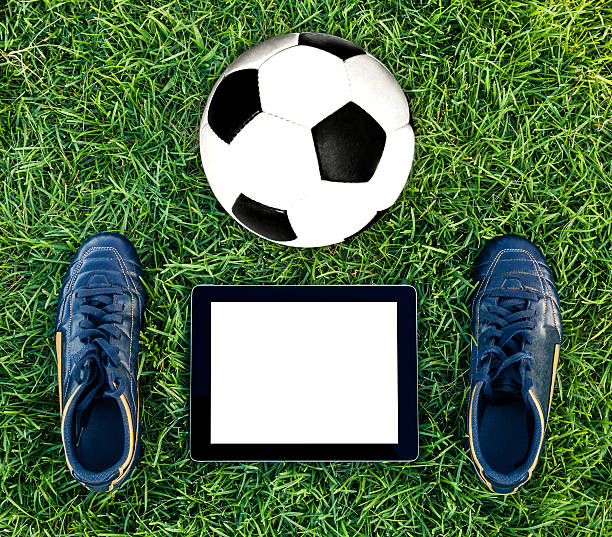 istock Soccer training and blanck digital tablet 471770593