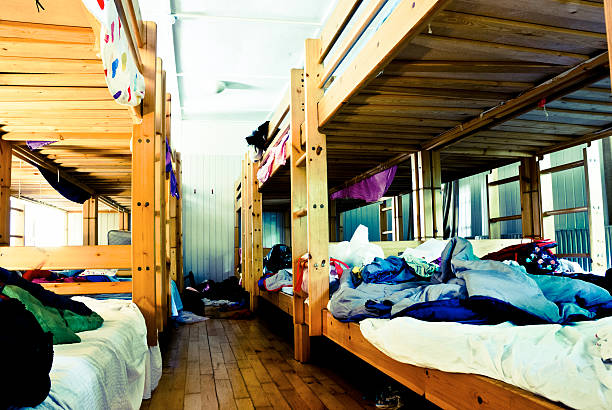 istock Messy dorm room from a summer camp for children 471770919