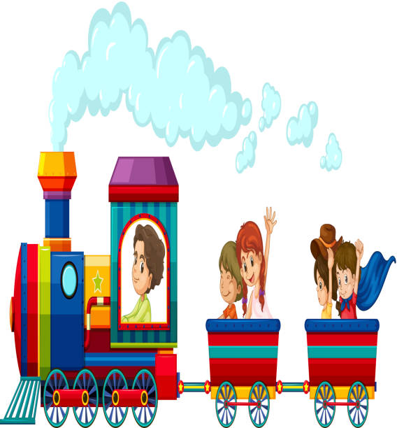 Train And Children Stock Illustration - Download Image Now - 2015, Boys,  Child - iStock