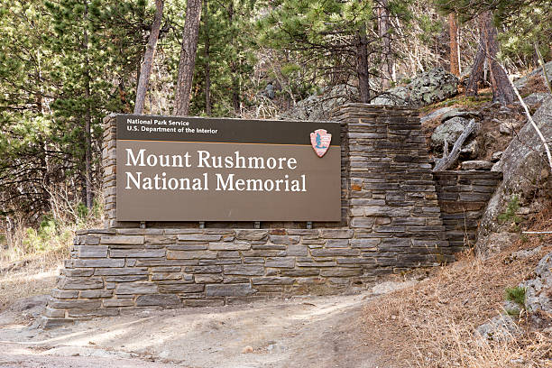 Mount Rushmore National Memorial Sign stock photo