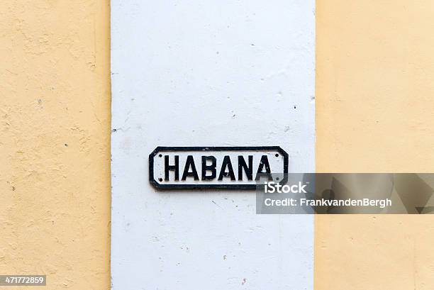 하바나 거리 이름 팻말 낱말에 대한 스톡 사진 및 기타 이미지 - 낱말, 쿠바, 0명