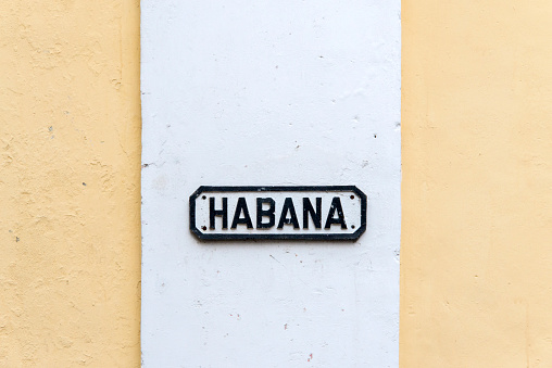Habana steet name sign.