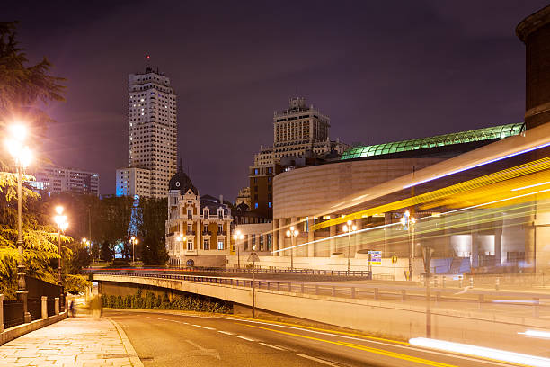 Madrid. Bailen street Evening view of Madrid. Bailen street bailen stock pictures, royalty-free photos & images