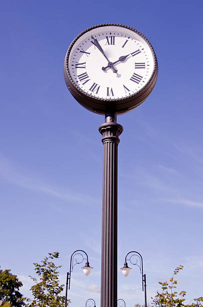 istock street clock and two lamps 471773771