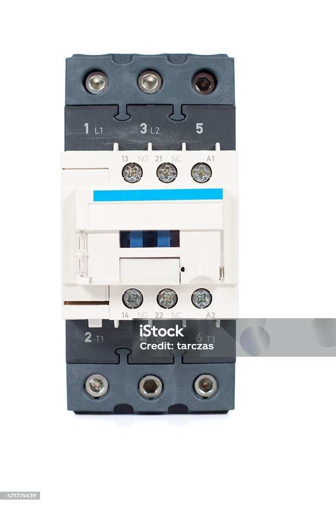 Única contactor isolado em fundo branco - Royalty-free Bloco de Ligação Foto de stock