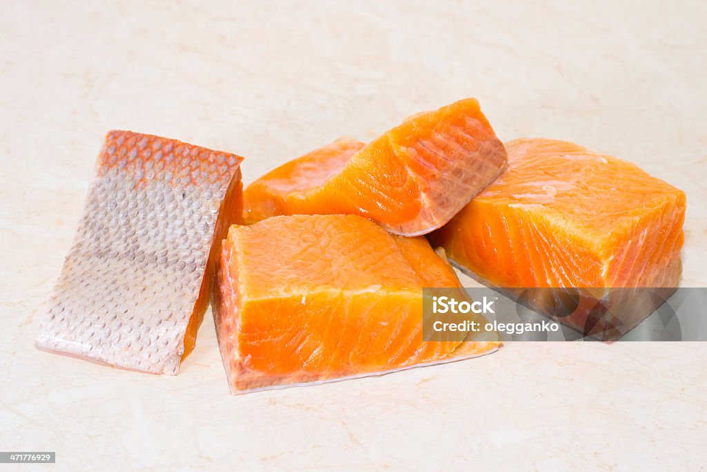 Filetto di salmone fresco - Foto stock royalty-free di Alimentazione sana