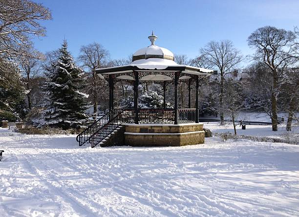 istock Buxton Park Bandstand in the Snow 471776961
