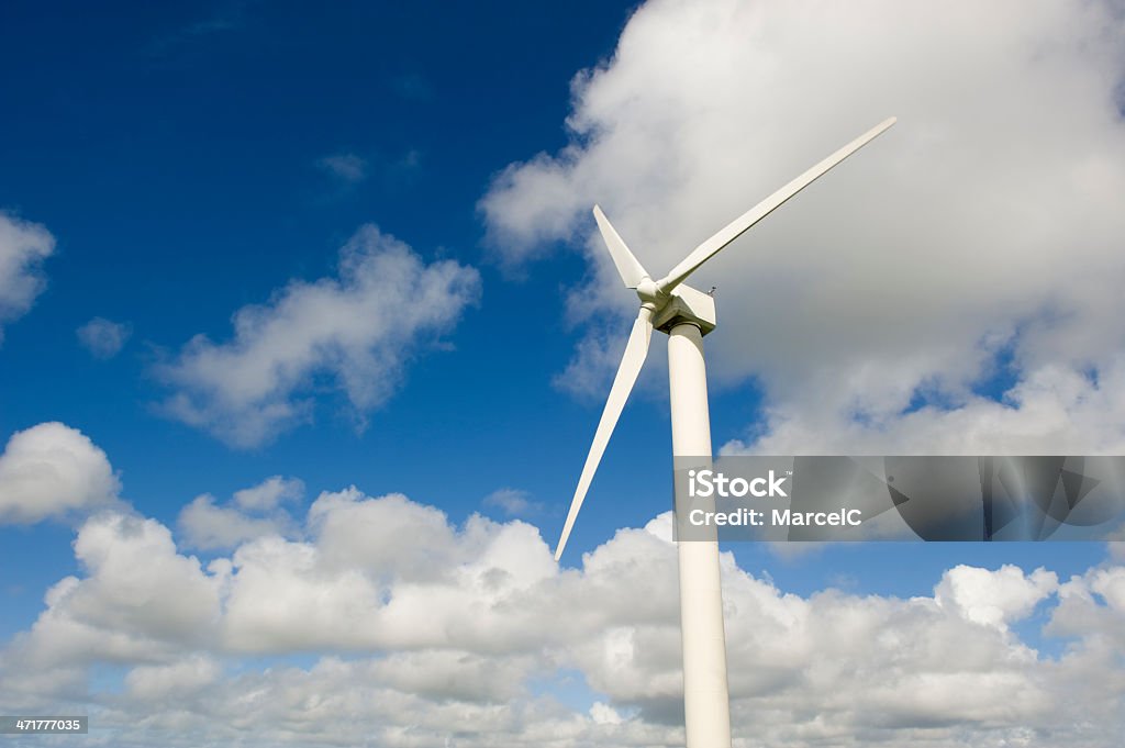 Wind turbine against the cloudy sky. This is in Cornwall (UK). Business Finance and Industry Stock Photo