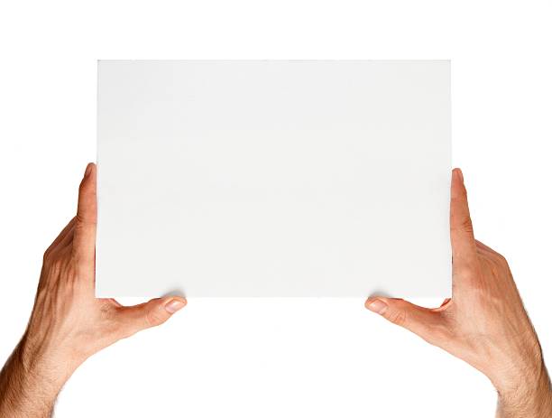 istock announcement board in hands on a white background 471777317
