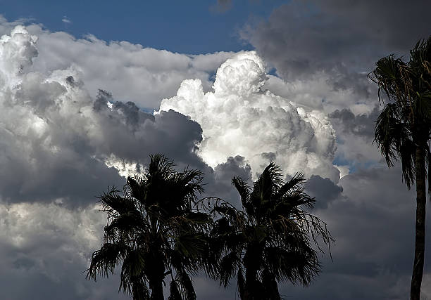Billowing clouds stock photo