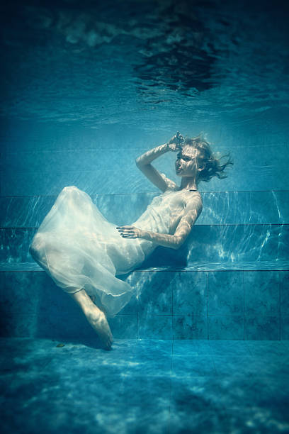 istock Young woman underwater portrait 471778045