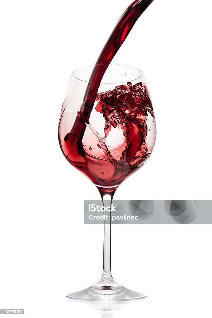 Wylewanie czerwonego wina - Zbiór zdjęć royalty-free (Alkohol - napój)