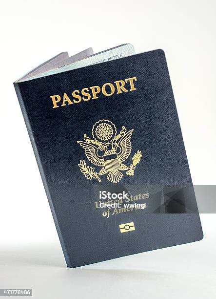United States Passport Open Slanted And On Light Background Stock Photo - Download Image Now