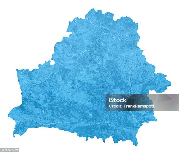 Belarus Topographic Map Isolated Stock Photo - Download Image Now - Belarus, Map, Blue