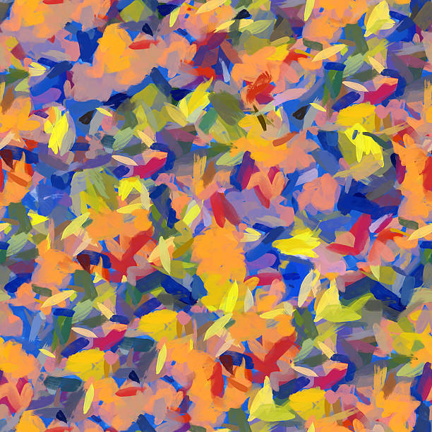 istock Orange red blue yellow abstract seamless pattern oil texture painting 471779320