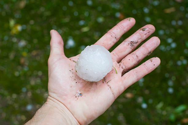 istock Giant hailstone measuring 5.5cm across. 471779467