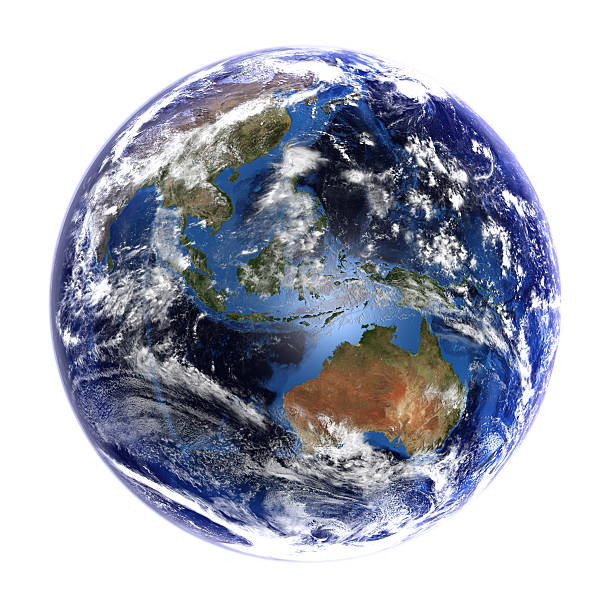 istock Earth from space showing Asia and Australia, isolated on white. 471780287