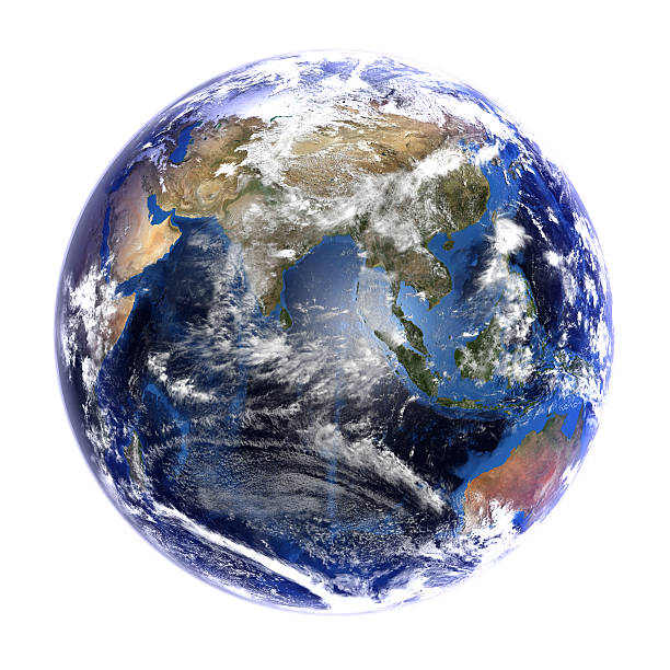 istock Earth from space showing Asia, isolated on white. 471780369
