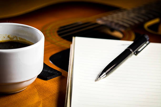 istock Acoustic guitar with a cup of coffee 471780461