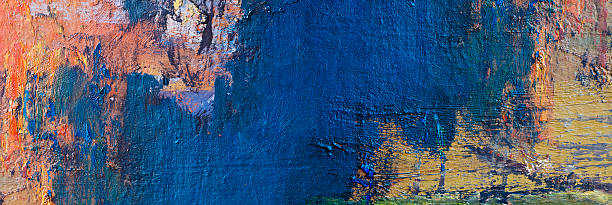 istock Abstract painted blue and orange art backgrounds. 471780763