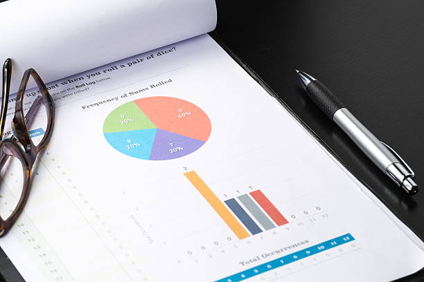 istock business and financial report with pen.Document is mockup 471781988