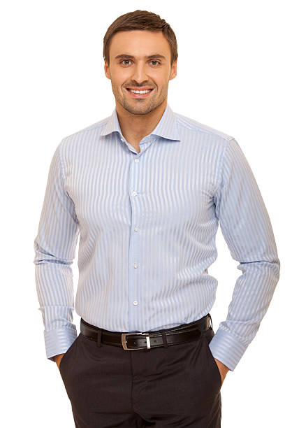 istock Well-dressed man. Charismatic businessman standing on white background 471782044