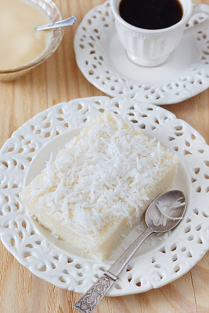 istock sweet couscous (tapioca) pudding with coconut, condensed milk, coffee 471782130