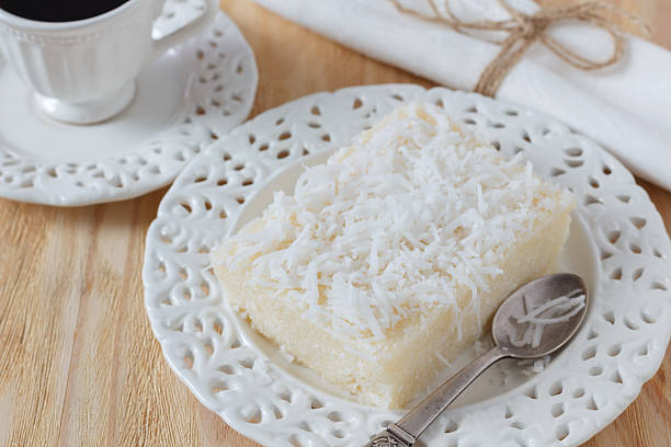 istock Brazilian sweet couscous pudding (cuscuz doce) with coconut 471782136