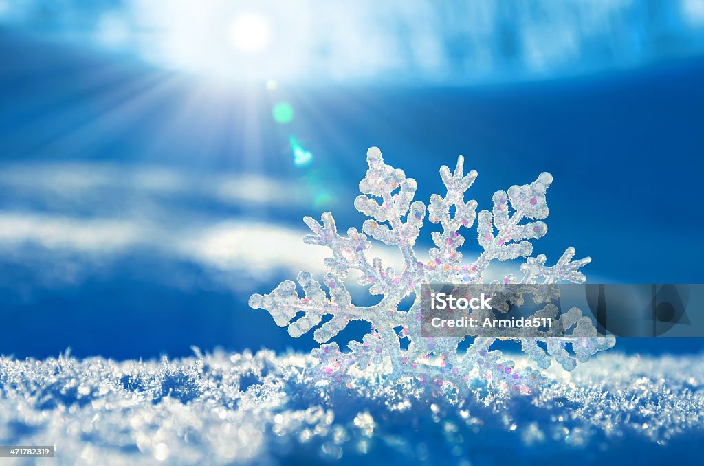 snowflake snowflake lies in the snow Cold Temperature Stock Photo